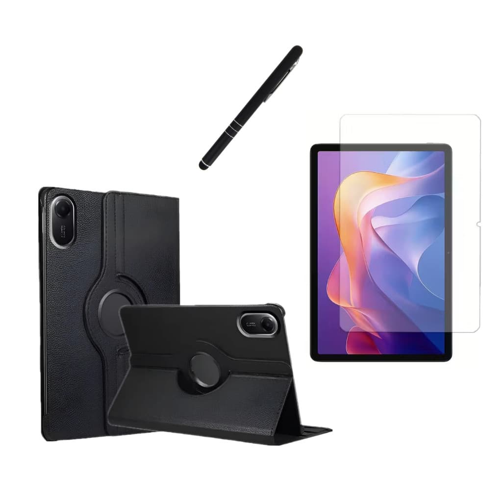 Kit Completo para Tablet Redmi Pad 2 de 11 polegadas Capa Giratória Película De Vidro Caneta Touch