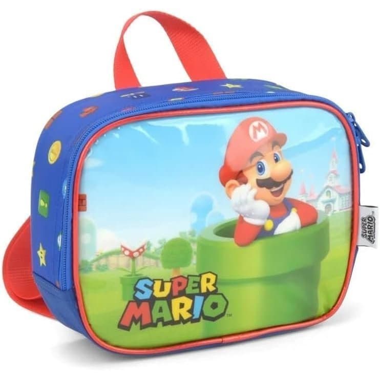 Lancheira Térmica Super Mario Bros Azul Luxcel