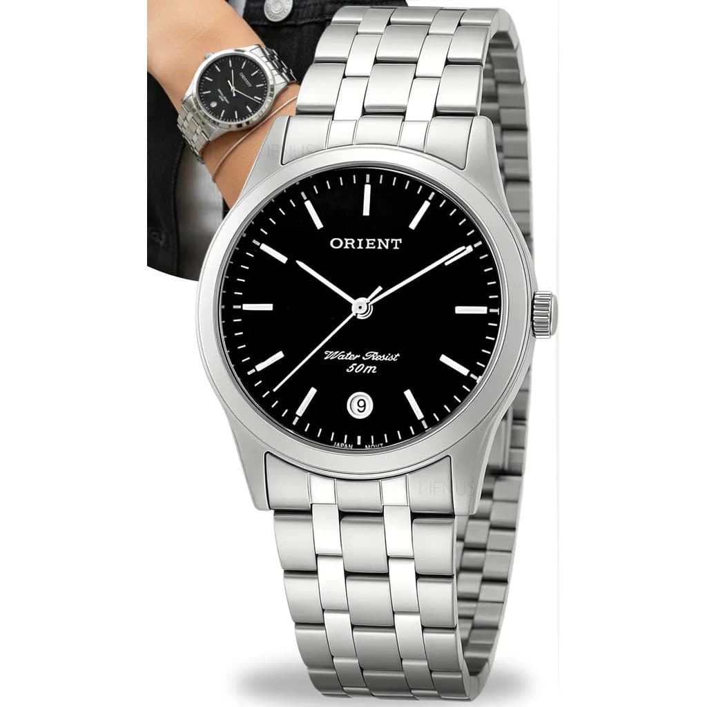 Relógio Feminino Orient De Aço Inoxidável Mbss1004a P1sx Prateado Preto