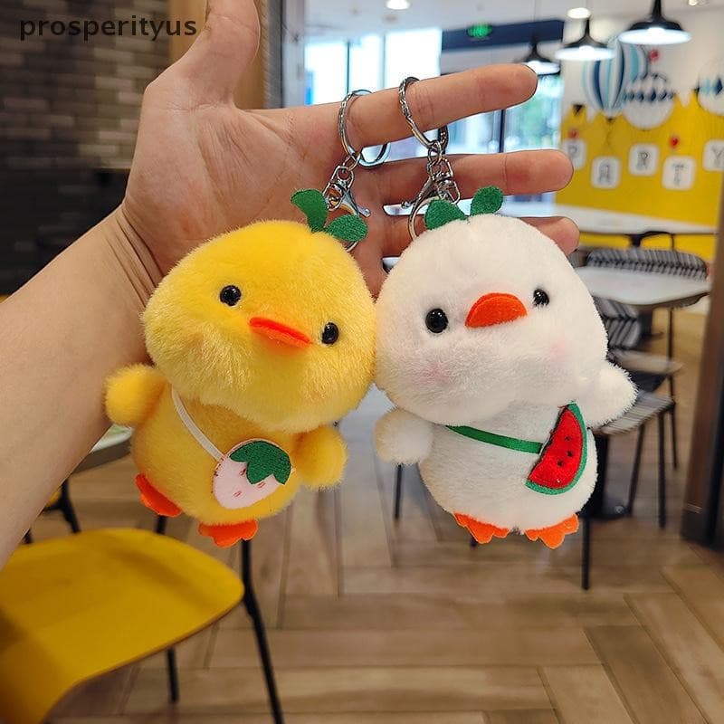 [prosperityus] Chaveiro De Pel煤cia Da Moda , Boneca Com Pingente De Pato Fofo , Macio , Bolsa , Amuletos Pendurados , De