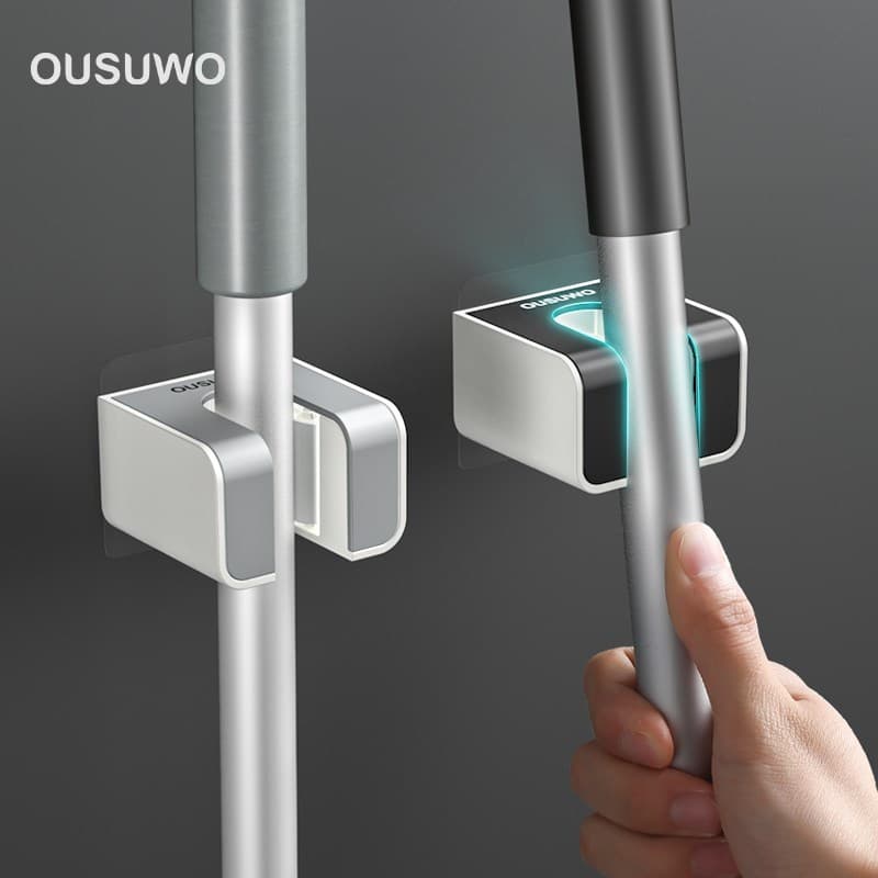 Japão Seiko mop gancho sem perfuração fixado na parede toalete poderosa fivela fixa mop clipe de armazenamento ferrament