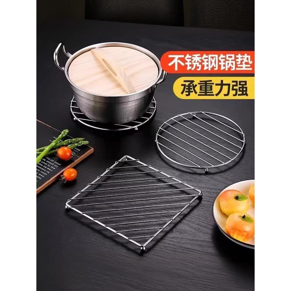 Almofada de isolamento térmico Anti-escaldante de cozinha Rack de panela de aço inoxidável Extra grosso Prateleira de ar