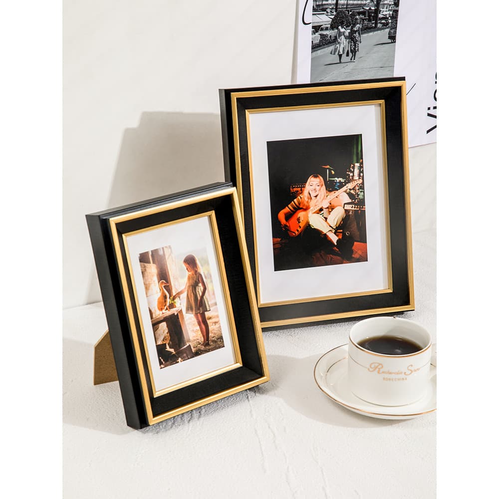 Luz americana luxo preto ouro moldura de foto mesa de balanço High-End sentir 6 7 8 10 12 álbum de fotos das crianças la
