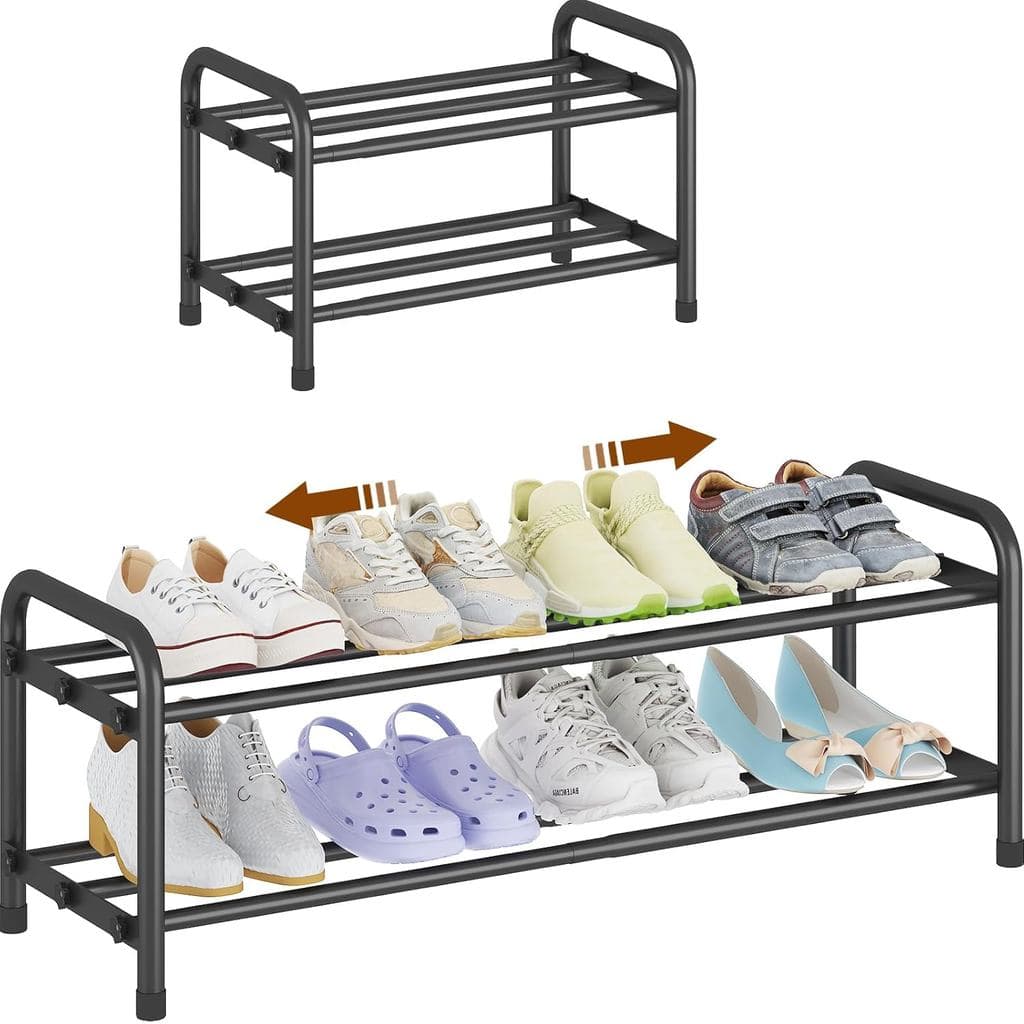 Prateleira de Sapatos Expansível de 2 Níveis KANAV, Organizador e Armazenamento de Sapatos Ajustável para Armário, Prate