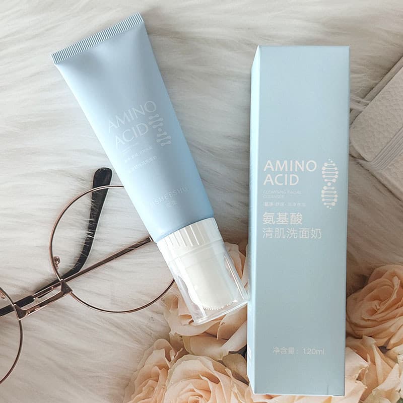 Limpador facial de limpeza de aminoácidos com feixe de mel, limpeza suave de poros, controle de óleo, hidratante, limpad