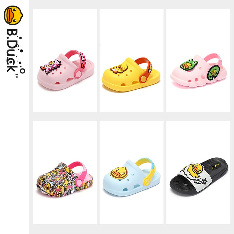 Coleção [Escolha o tamanho primeiro, selecione a cor] B.Duck Little Yellow Duck Cute Anti-Slip Hole Shoes Chinelos de so
