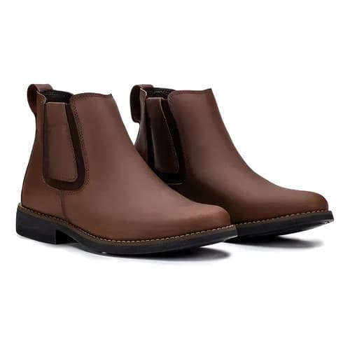 Bota Masculina Couro Cano Curto Country Conforto Gel