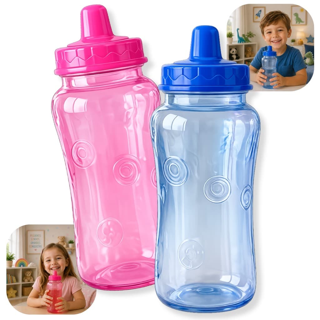 Kit Até 2 Copo De Treinamento Infantil 330ml Com Bico Transição Criança Livre Bpa