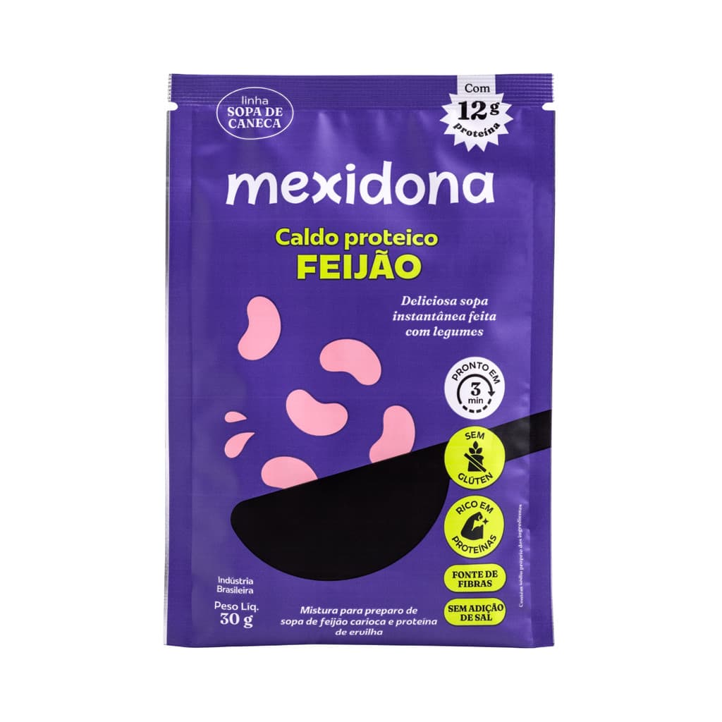 Caldo Proteico Feijão 30g Mexidona Prático e Saboroso