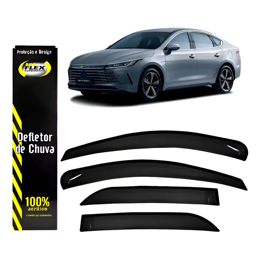 Jogo Calha De Chuva Defletor Byd King 2025 4 Portas - Preto