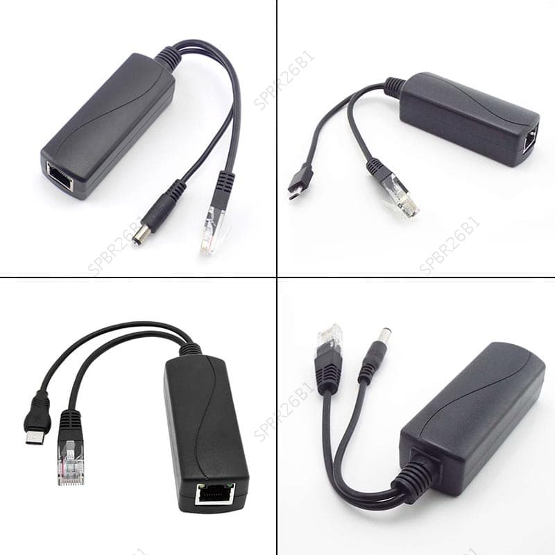 Cabo Divisor Poe 48V A 12V 5V Saída Power Over Ethernet Conectores Adaptador Para Câmera De Segurança Vigilância BR26B1