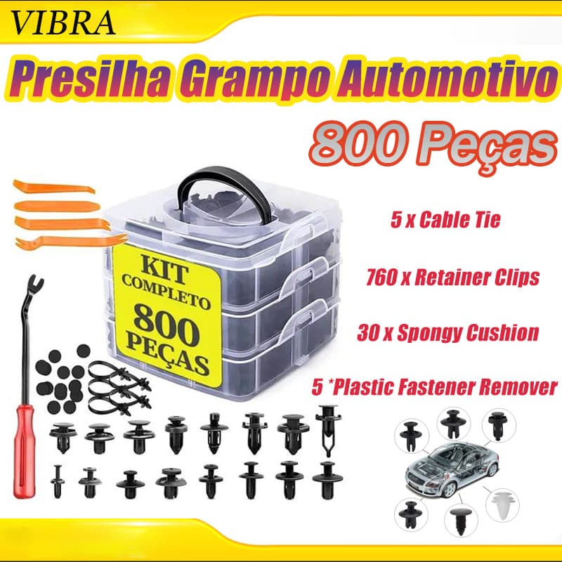 Kit 800 Peças Presilha Grampo Automotivo Reparo Universal Push Pin Retentor Rebite Pára Kit Painel Guarnição Da Porta