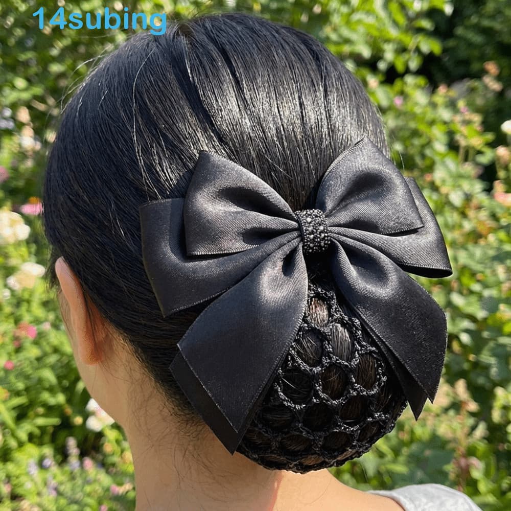 SUBING Grampo De Cabelo Para Enfermeira , Várias Cores , Strass , Laço , Rede , Coque , Capa , Elegante