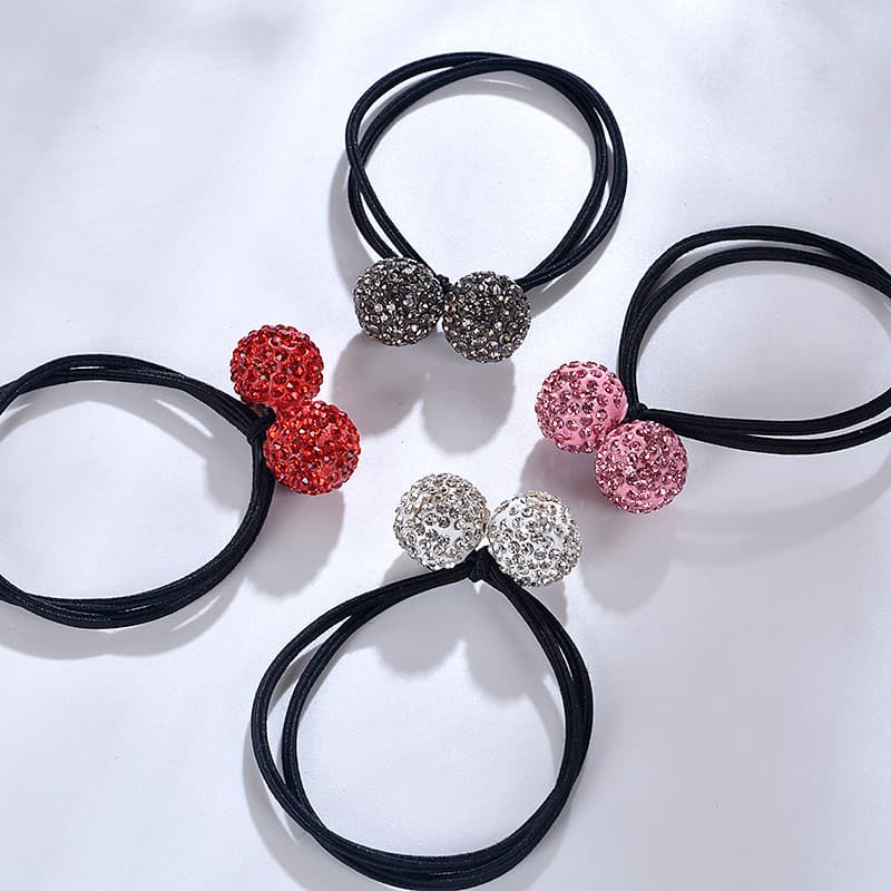 Tamanho grande strass bola atada faixa de borracha corda de cabelo cabeça corda coreano fresco simples único rabo de cav