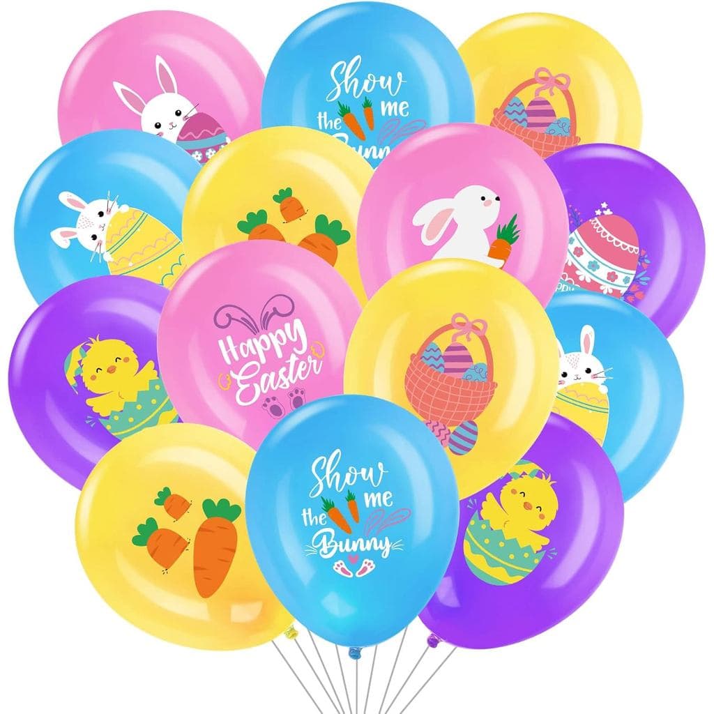 45 Balões de Látex para Decoração de Festa de Páscoa, Balões de Ovos de Páscoa, Coelhinho e Pintinho, Decoração de Boa P