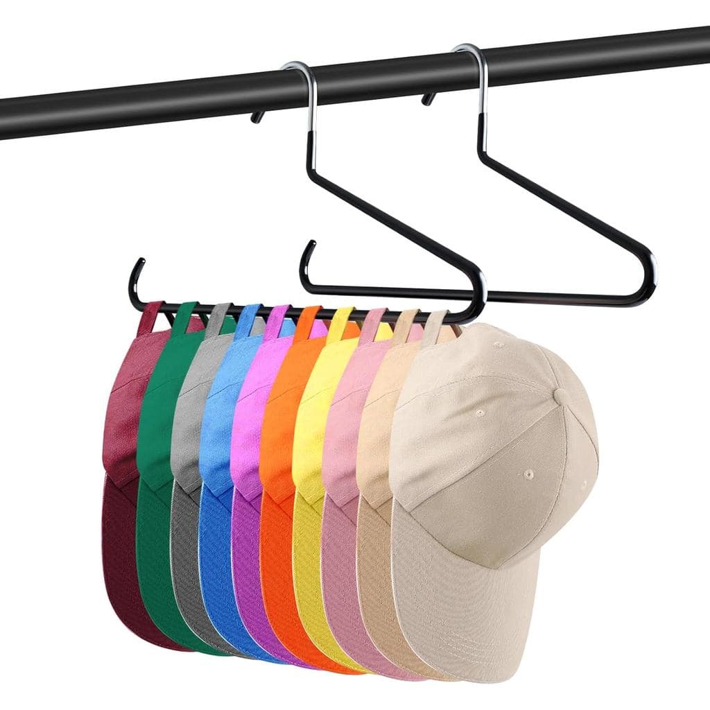 Organizador de Bonés de Beisebol - 2 Peças de Suportes para Bonés para Armário - Suporte para Bonés em Aço Inoxidável -