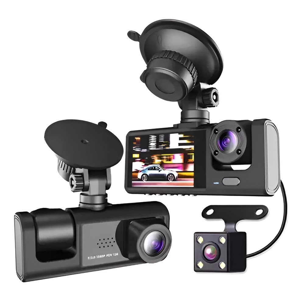 Camera 3 Lentes Interna Externa + Ré  Full Hd Uber 99 Taxi