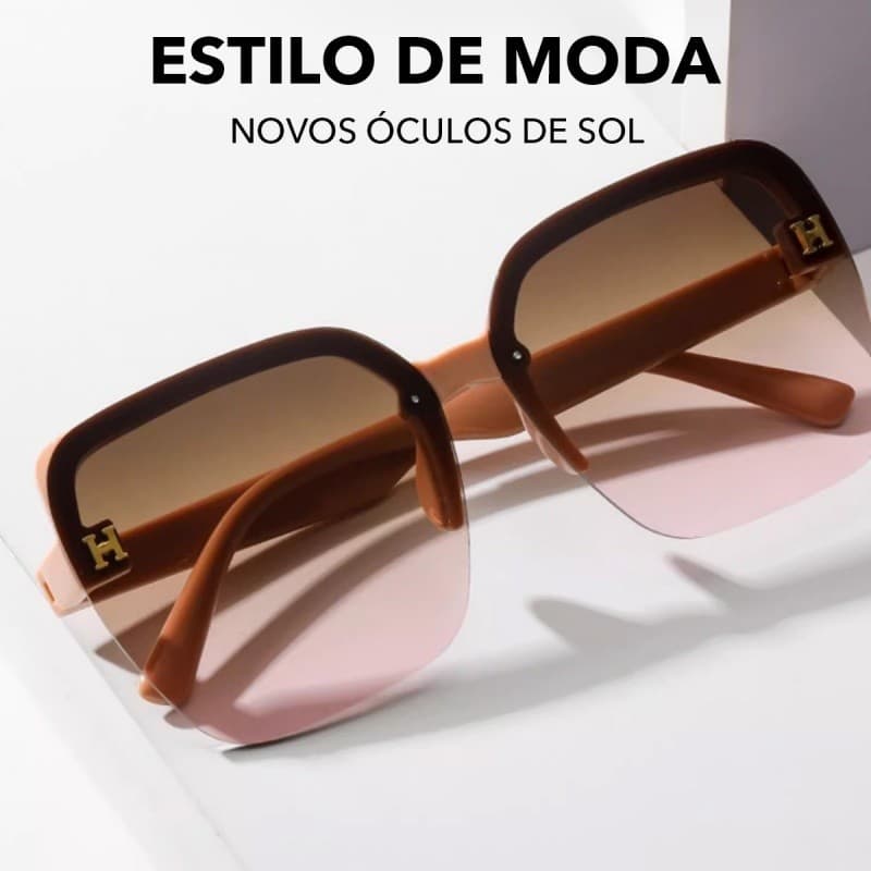 Óculos de sol quadrados de Design luxuoso feminino, estilo de moda de armação grande sem moldura