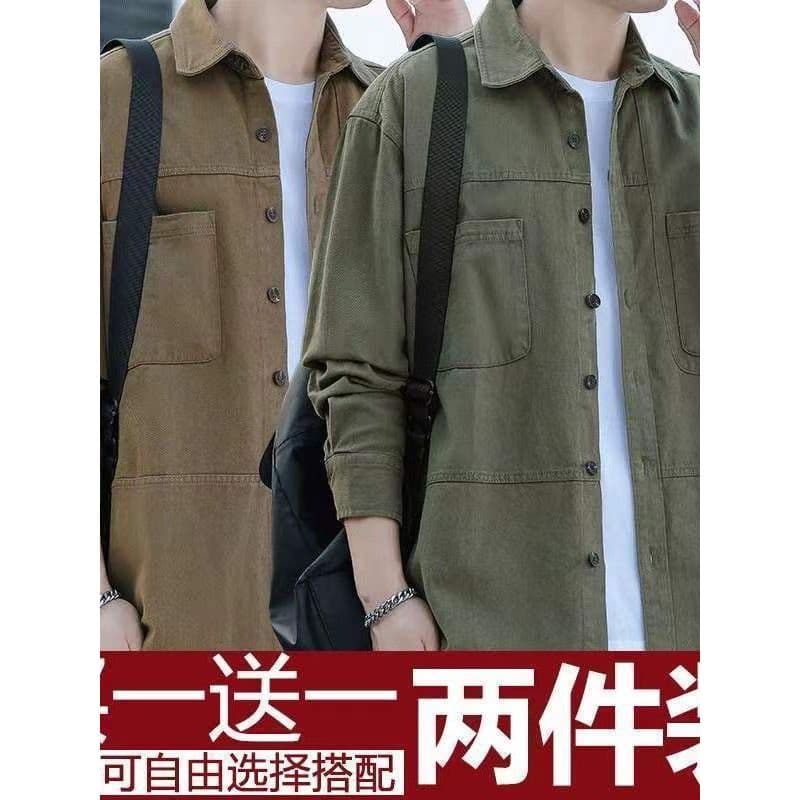 Trabalho resistente ao desgaste workwear jaqueta Cardigan masculina primavera outono americano Retro solto Street wear c