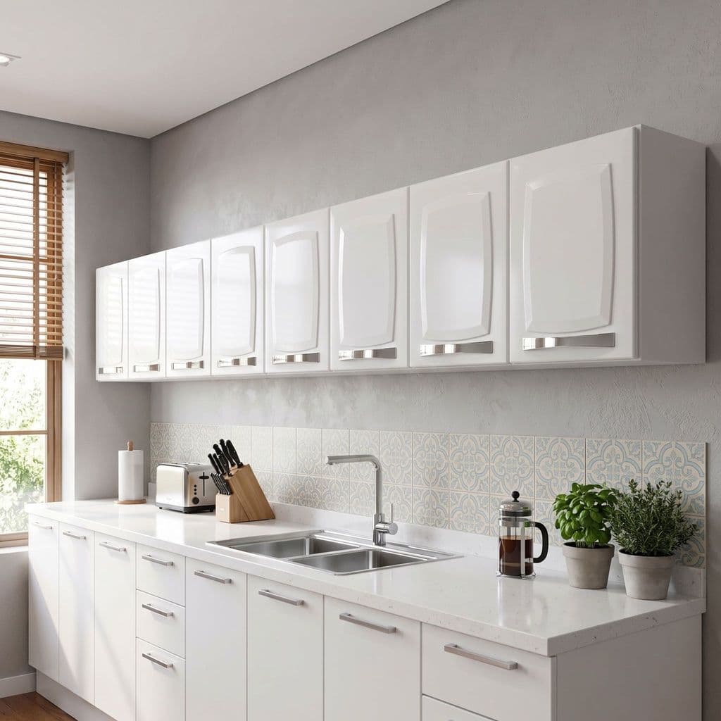 Kit Com 3 Armários Aéreo De Cozinha/ Lavanderia com 3 Portas Em Aço Rose 105cm
