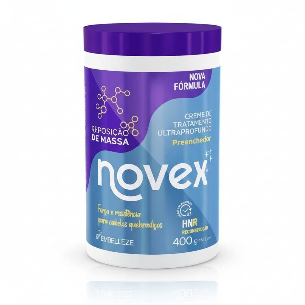 NOVEX REPOSIÇÃO DE MASSA 400G - FORÇA,VITALIDADE E CABELOS RENOVADOS