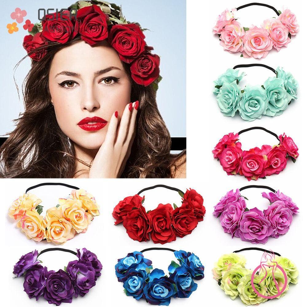 OSIERF Rose Flower Garland Moda Feminina Festa De Noiva Headwear