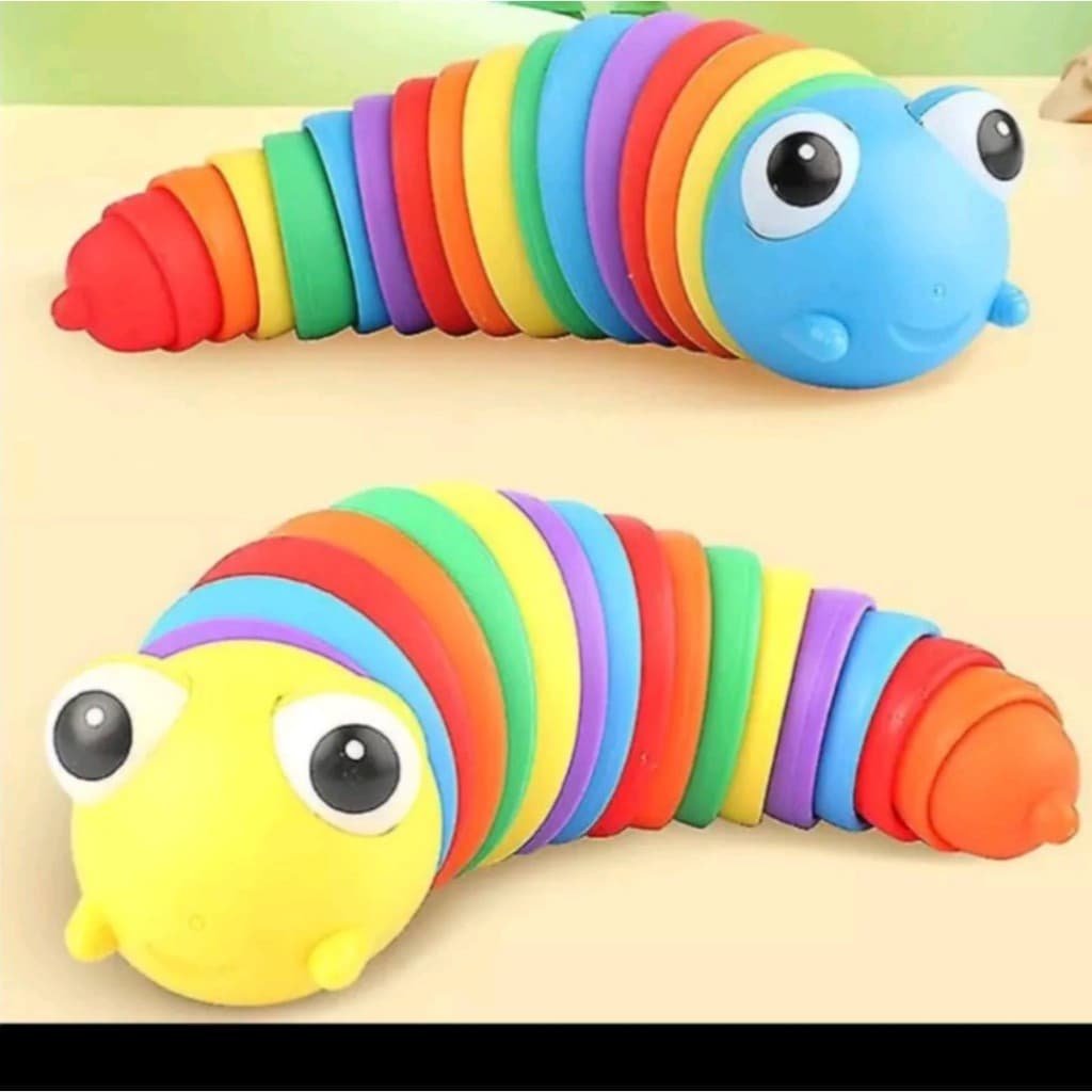 Brinquedo Lagarta Lesma Caracol 3D sensorial  articulada colorida minhoca cor aleatoria