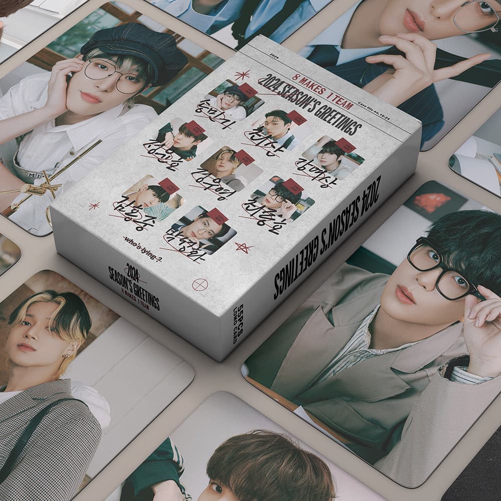 KPOP 55pcs/box ATEEZ Photocards 2024 Álbum De Boas Festas LOMO Cartão De Coleção De Cartões