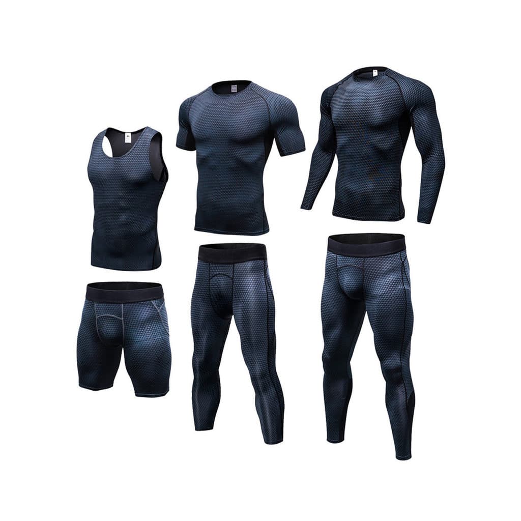 Preto impresso esportes collants masculino elástico roupas de secagem rápida ferro Fitness treinamento muscular colete m
