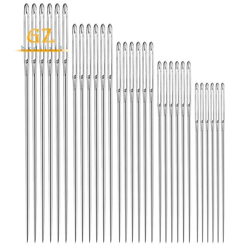 30 Agulhas de Costura Grossas com Olhal Grande, Kit de Aço Inoxidável em 5 Tamanhos para Bordado e Costura Manual EBOZ