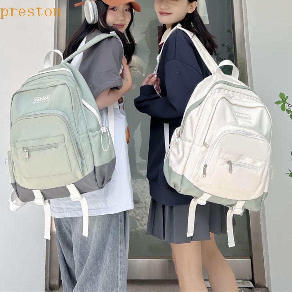 Bolsa Escolar Para Laptop PRESTON , De Ombro De Nylon De Grande Capacidade Estudantes , Mochila Universitária Com Bloque