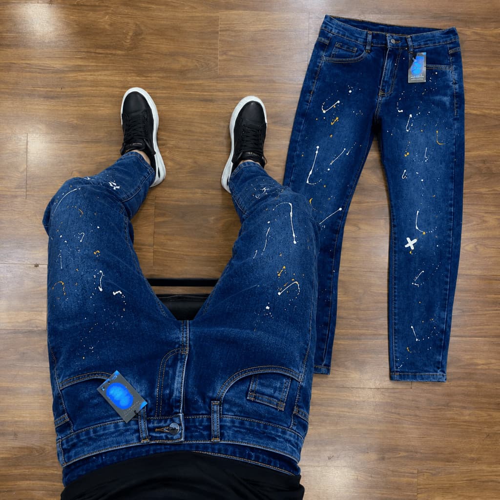 Calça Jogador Denim Masculina Skinny Premium Jeans Azul