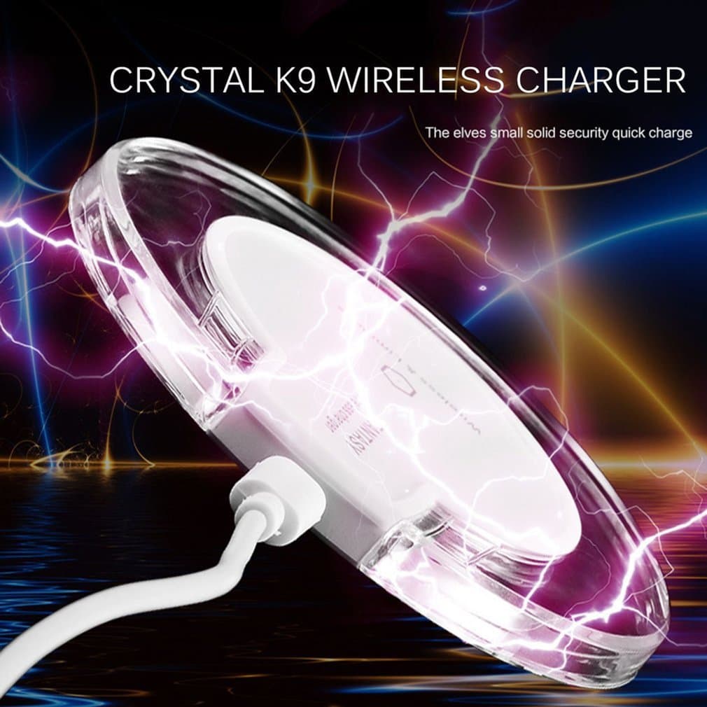 Novo Carregador Sem Fio Para Todos Os Telefones Celulares Com Função Indução Rápida Cristal Redondo Carregamento Doca Al