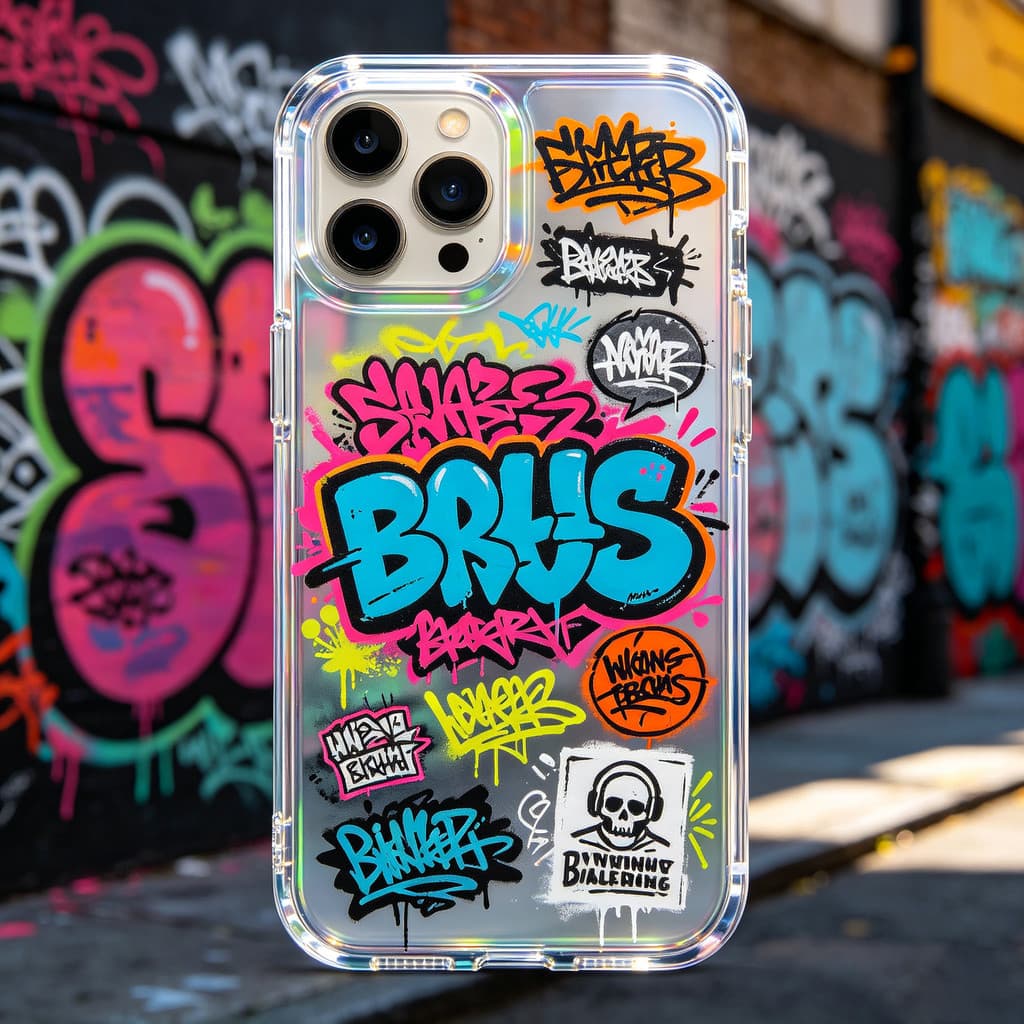 Capa de Celular Estilo de rua americano Floral Estilo capinha capinha iphone Pintura para iPhone XR até 17 Pro Max
