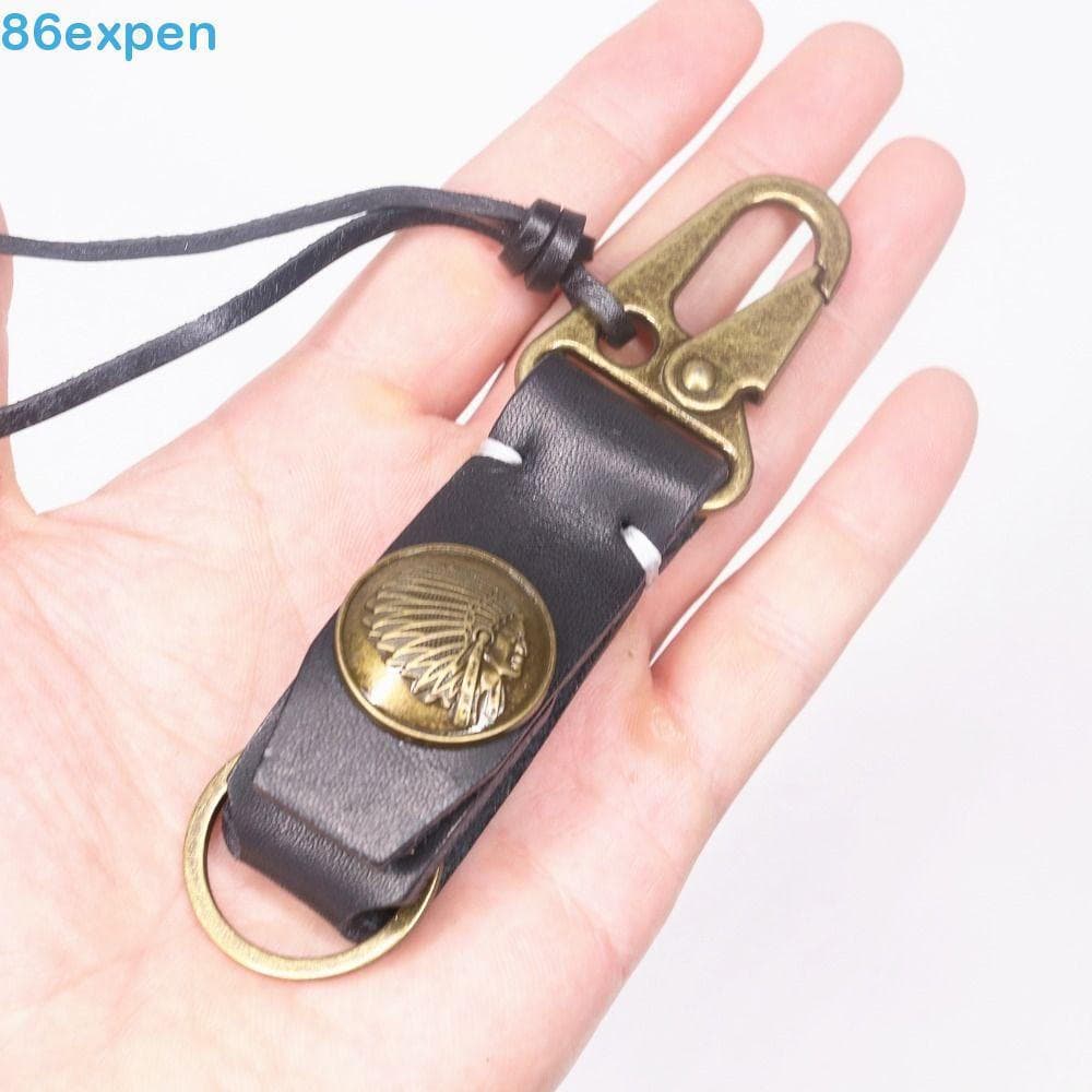 EXPEN1 Chaveiro De Couro Genuíno , Porta-Chaves Retrô Pendurado Na Cintura , Clássico Artesanal Vintage Carro Keychian