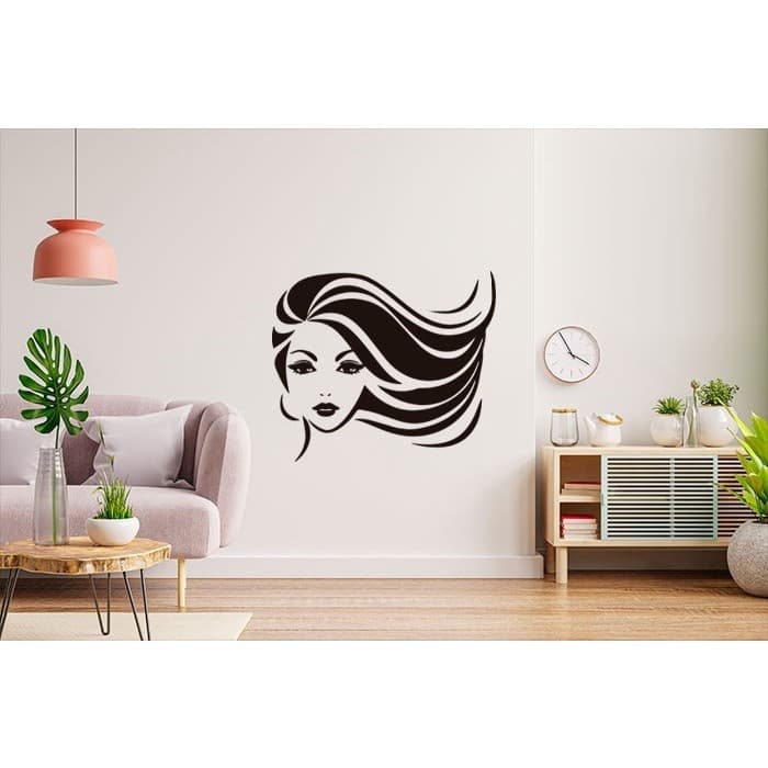 Adesivo Salão de Beleza Rosto Feminino Decoração Parede Vitrine 30x39cm
