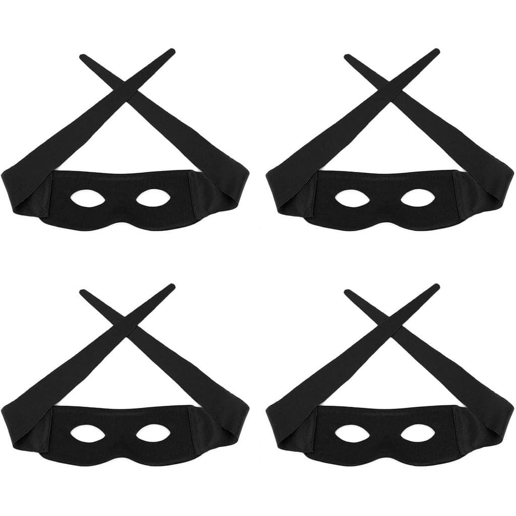 4 Peças de Máscara Preta para Olhos, Máscara de Bandido para Fantasia, Máscara de Olhos para Fantasia de Halloween