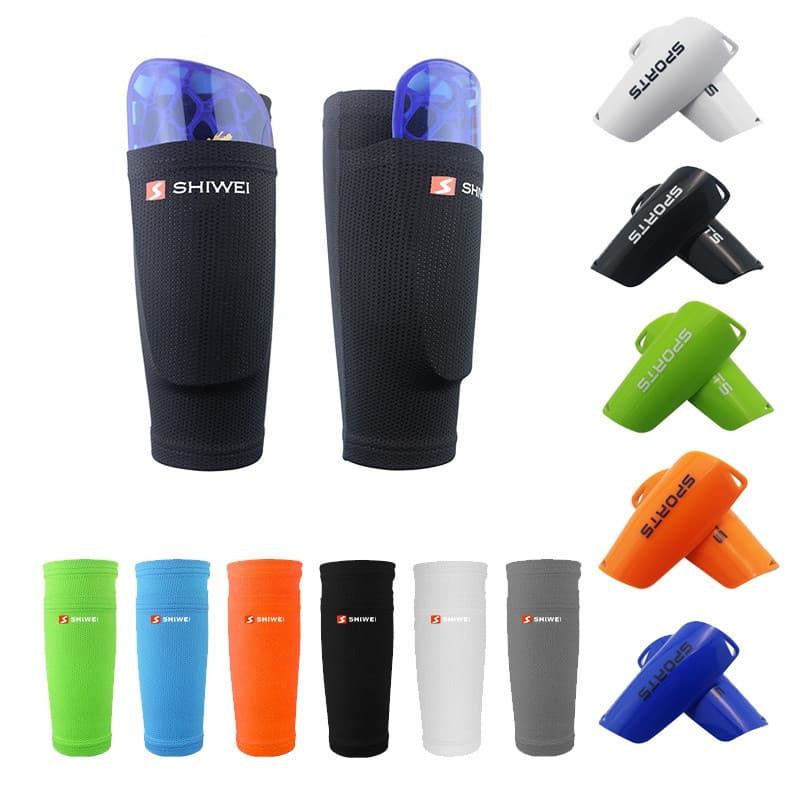 Caneleiras Meias Futebol Suporte Shin Nylon Mangas Perna Caneleira Protetor Com Bolso Engrenagem De