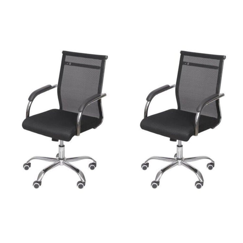 Kit 2 Cadeiras Escritorio Diretor Tela Mesh Roma 3312 Preto Cadeira Diretor