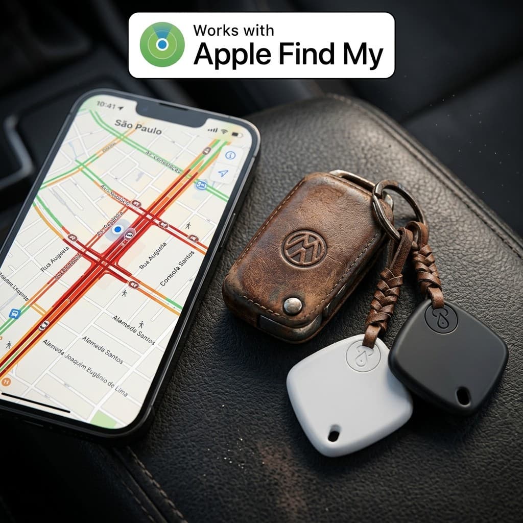 Rastreador GPS Criança Idoso Smart Tag Localizador Mochila Chaveiro Segurança Apple Buscar iPhone iOS MFi Tag