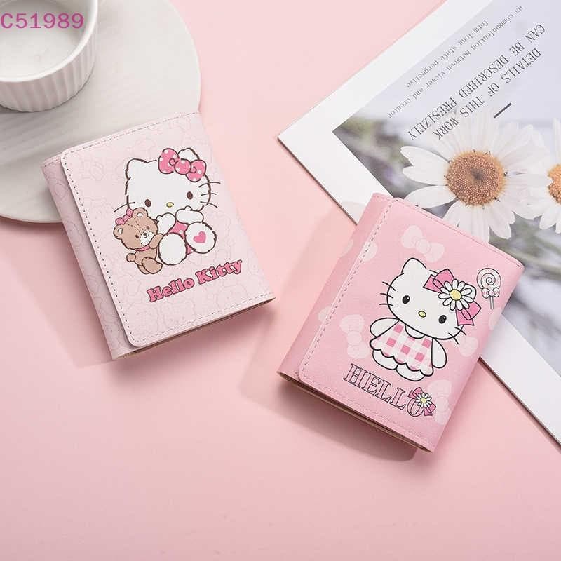 [kaan] Carteira Feminina Dobrável Com Três Dobras Da Hello Kitty Porta-Moedas E Cartões . BR
