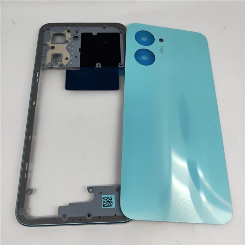 Capa Completa Para OPPO Realme C33 RMX3624 , Moldura Intermediária + Tampa Traseira Da Bateria , Painel Porta , Peças De