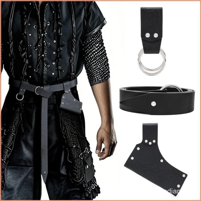 Yao Medieval Vikinges Cinto Couro Espadas Sapos Renascentistas Acessórios Traje Halloween