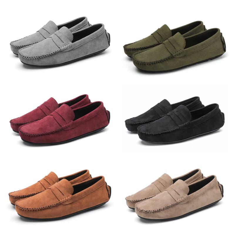 Esportes ao ar livre camurça artesanal ervilhas sapatos casuais mocassins sapatos masculinos