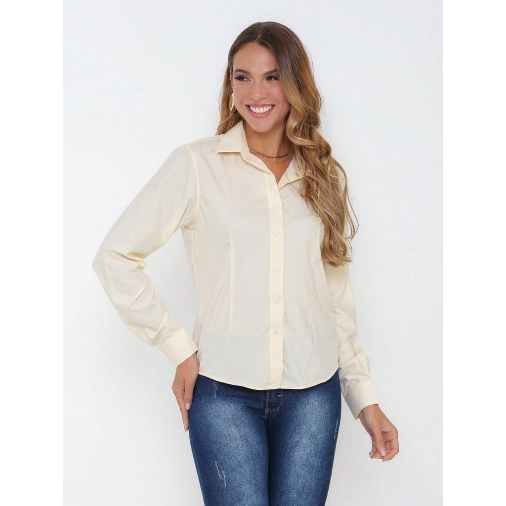 Camisas Social Femininas Novo Lançamentoestilo Simples  Camisas Com Botões Frontais