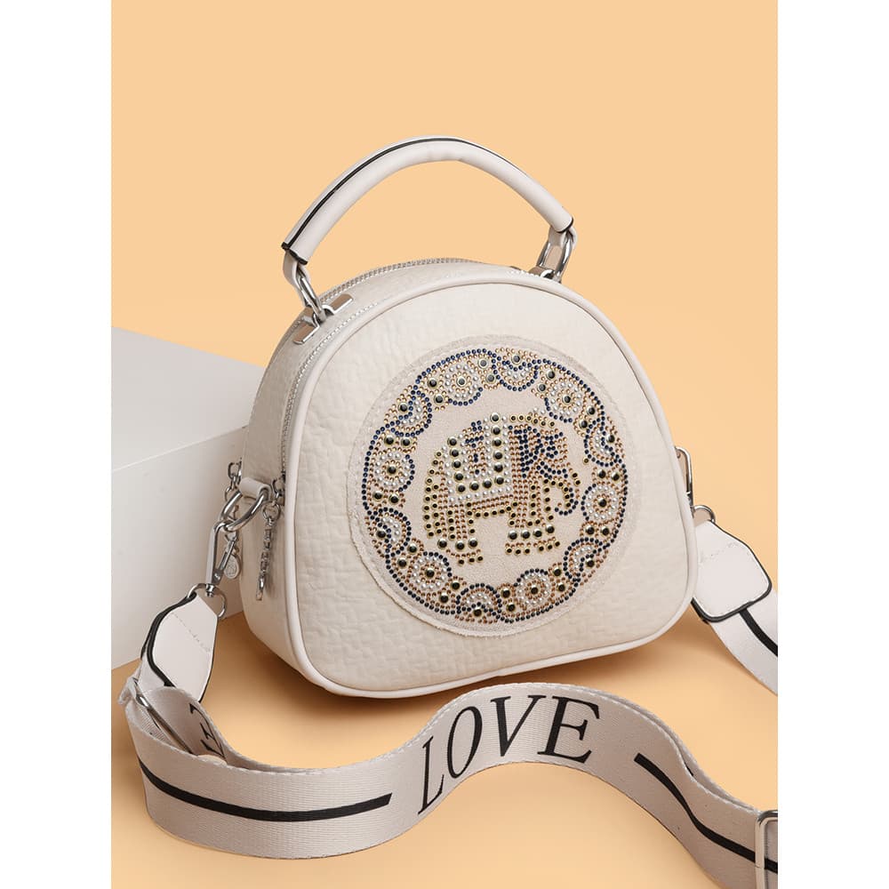 Bolsa pequena feminina 2024 novo estilo Mini bolsa feminina de um ombro bolsa mensageiro All-Match portátil étnico diama