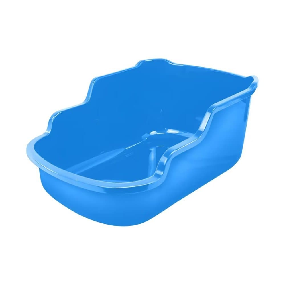 Bandeja Higiênica Gato Azul Grande Alta Anti Areia Caixa de Areia Elegance Fácil Limpeza Resistente