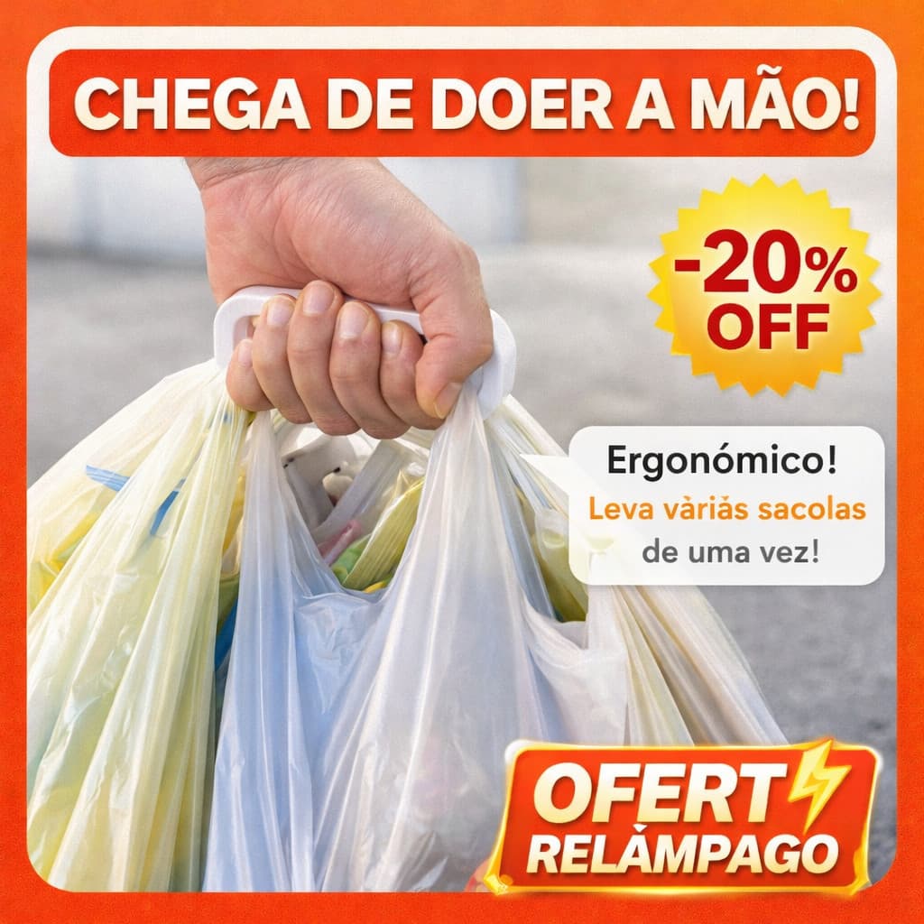Transportador de Sacolas de Supermercado Ergonômico - Praticidade e Conforto