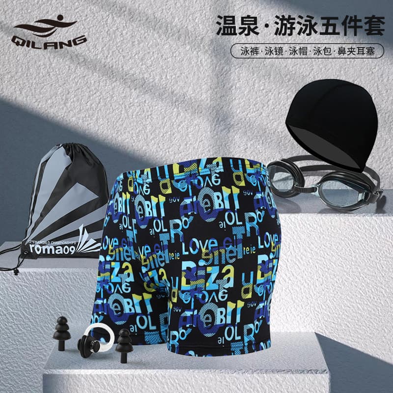 Calção de banho masculino novo estilo Extra grande Boxer Anti-constrangimento calção de banho adulto profissional