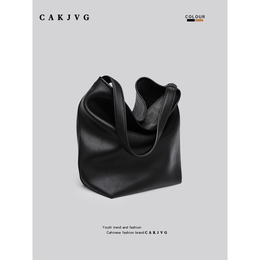 CAKJVG Versão Coreana Estilo Preguiçoso Casual Bolsa Balde de Grande Capacidade Feminina 2024 Novo Estilo Textura de Cou